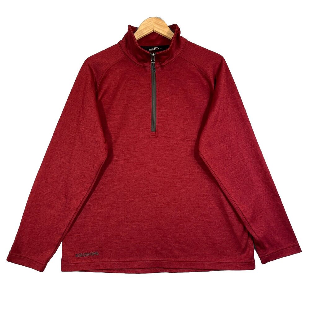 Boulder Gear 1/4 Zip Shirt Mens Medium Rust Performance Athletic Base Layer